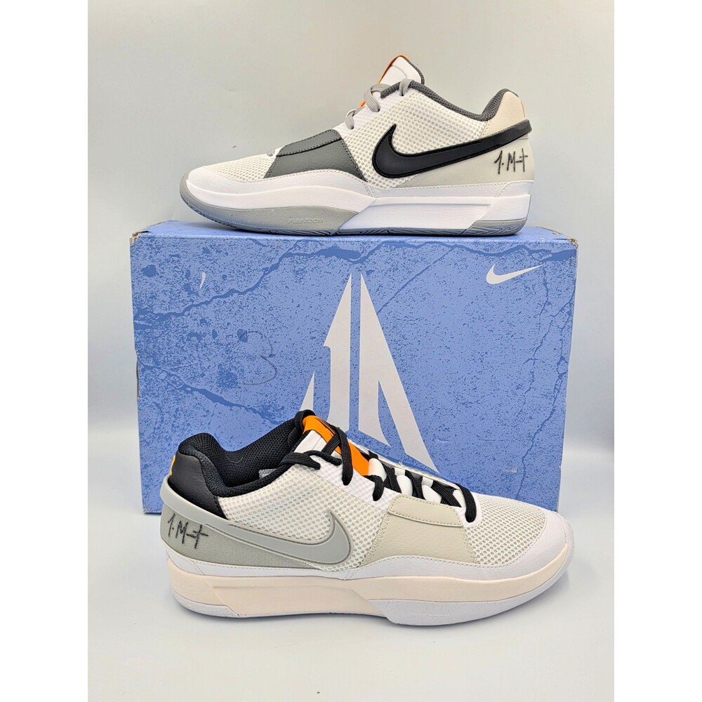 Nike Ja 1 Light Smoke Grey Men 10 DR8785-100 White Black Basketball Shoes Box